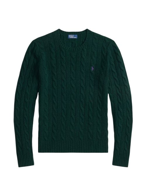 girocollo donna a trecce verde Ralph Lauren | 211971865009